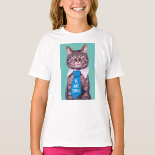 T-shirt "SOIS INCROYABLE !" Chat en Cravate bleue, Turquoi