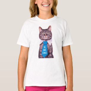 T-shirt "SOIS INCROYABLE !" Chat en Cravate bleue, votre m
