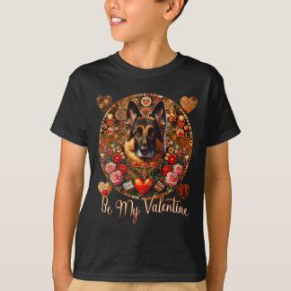 T-shirt Sois ma Valentine Fleur de Chien Red Heart Day - A