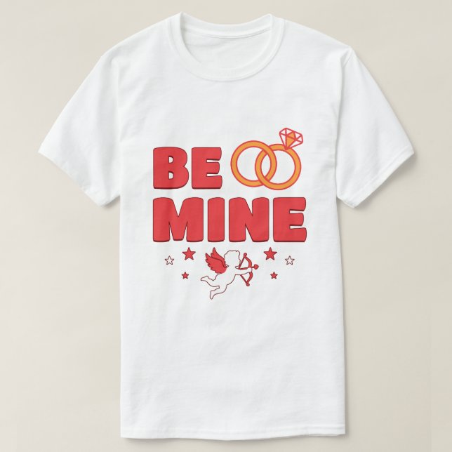 T-shirt Sois mienne, Cupidon mignon Saint-Valentin  (Design devant)