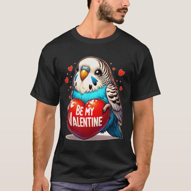 T-shirt Sois Mon Coeur Saint-Valentin Budgie (Devant)