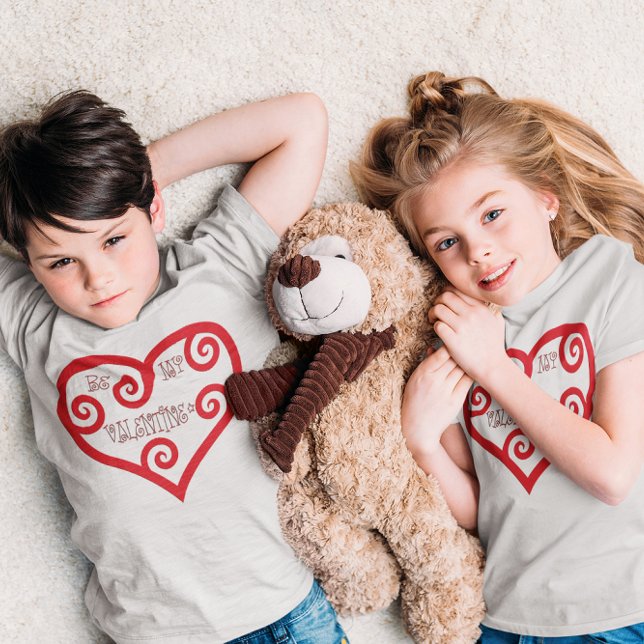 T-shirt Sois Mon Coeur Valentin Unisex Enfants (Be My Valentine Heart Unisex Kids T-Shirt)