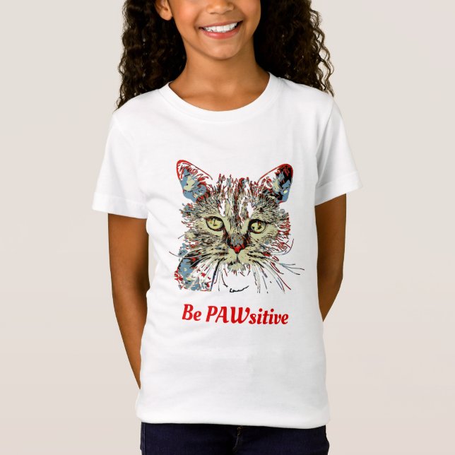 T-Shirt Sois PAWsitive, drôle de citation de chat (Devant)