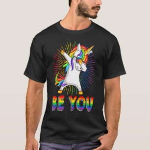 T-shirt Sois toi Lgbt Unicorn Gay Lesbian Unicorn Dabbing