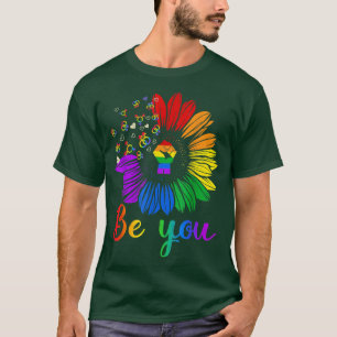 T-shirt Sois toi Sunflower Pride LGBT Lesbian Trans Bise