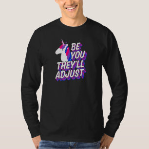 T-shirt Sois-Tu Bien Ajuster Bisexual Cute Unicorn