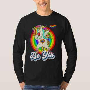T-shirt Sois-tu Dabbing Unicorn Gay pride Mois Lgbt Rainbo