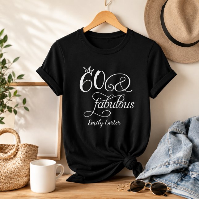 T-shirt Soixante et Fabuleux Script Fête d'anniversaire 60 (Créateur téléchargé)