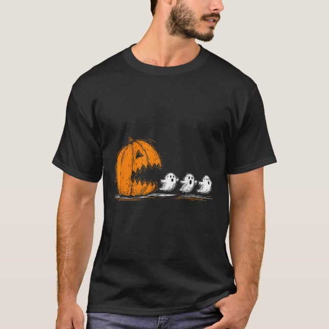 T-shirt Soky Citrouille à la recherche de mignons fantômes (Devant)