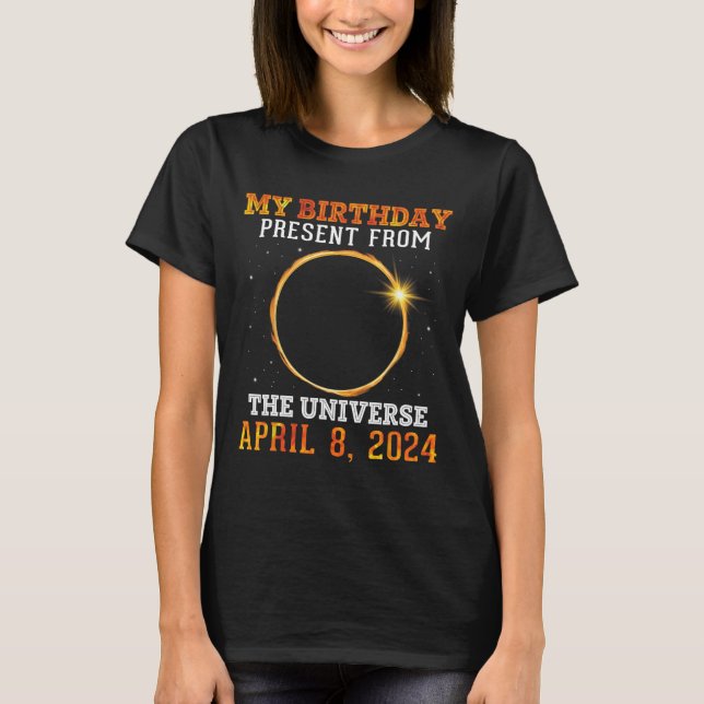 T-shirt Solaire Éclipse Mon Anniversaire Présenté Par Les  (Devant)