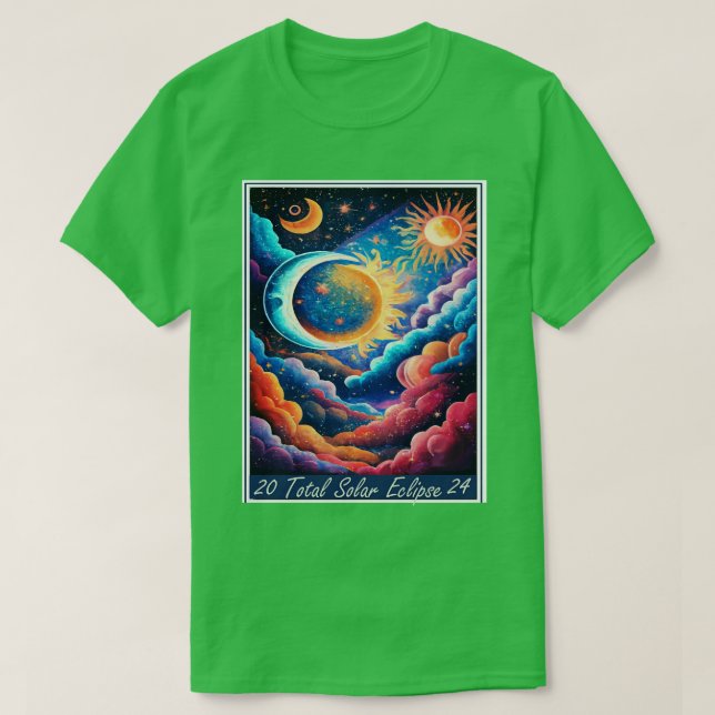 T-shirt Solaire Total Eclipse 2024 Starry Graphic Design (Design devant)