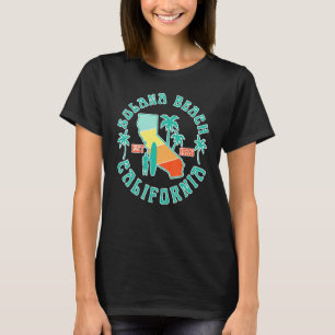 T-shirt Solana Beach California Carte Surf Vacances d'été 