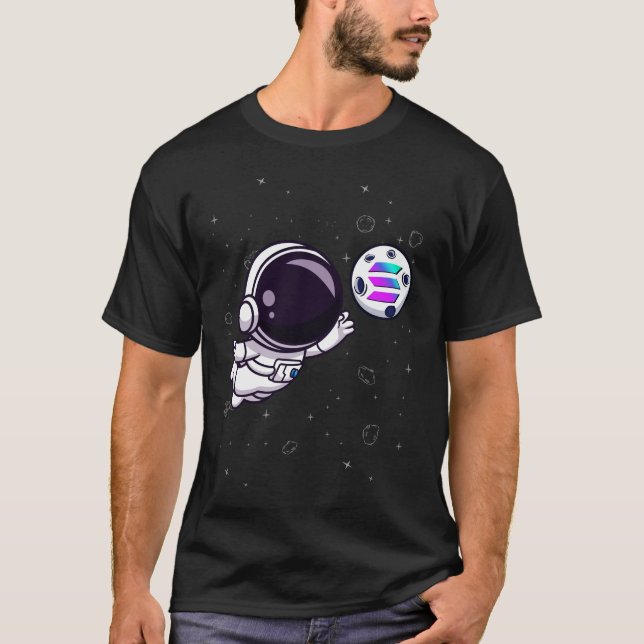 T-shirt Solana Crypto Astronaut Atteindre la lune Crypto d (Devant)