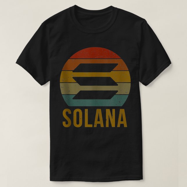 T-shirt Solana SOL Vintage Crypto Cryptocurrency HODL  (Design devant)