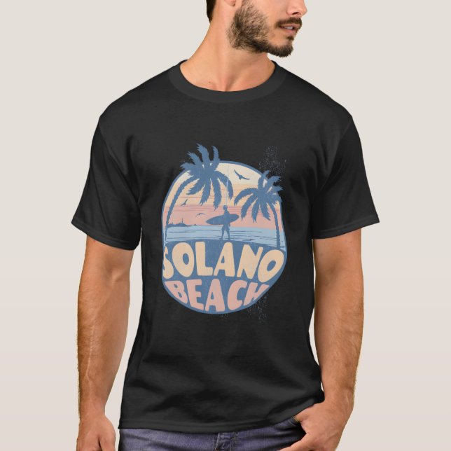 T-shirt Solano California Beach Surf Summer Vacation (Devant)