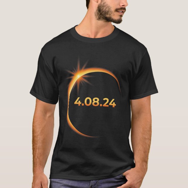 T-shirt Solar Eclipse 2024 Amérique Totalité 04 08 24 Spri (Devant)