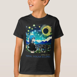 T-shirt Solar Eclipse 2024 Anime Style Art