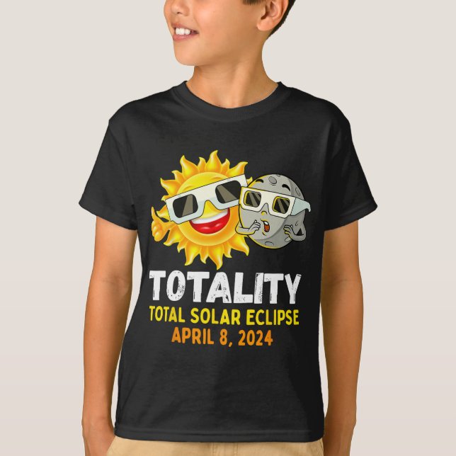 T-shirt Solar Eclipse 2024 Gles Funny Sun Moon Garçons (Devant)