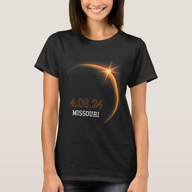 T-shirt Solar Eclipse 2024 Missouri Totality Spring 4.08.2 (Devant)