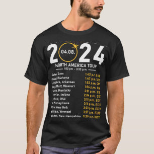 T-shirt Solar Eclipse 2024 North America Tour State Totali