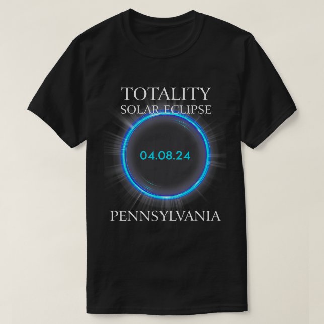 T-shirt Solar Eclipse 2024 Pennsylvanie 040824 Astronomie  (Design devant)