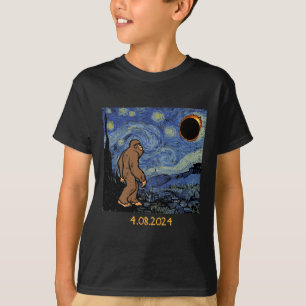 T-shirt Solar Eclipse Bigfoot Starry Night Sasquatatatts M