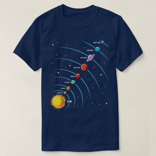 T-shirt Solar System  Colorful Space Planets Educational K (Design devant)