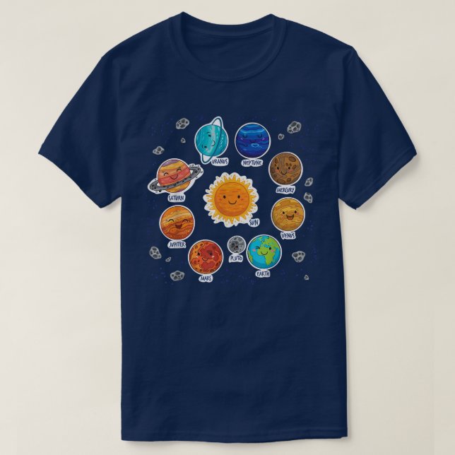 T-shirt Solar System Planet Sun Space Science Astronaut ST (Design devant)
