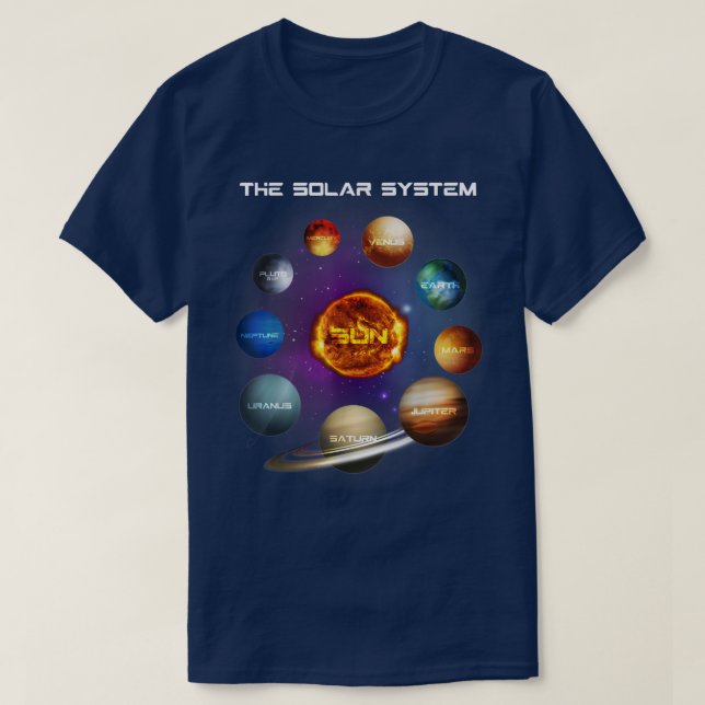 T-shirt Solar System Planets Science Space Astronomy STEM  (Design devant)