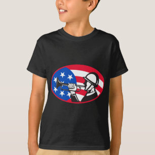 T-shirt Soldat américain avec la bugle et bannière étoi