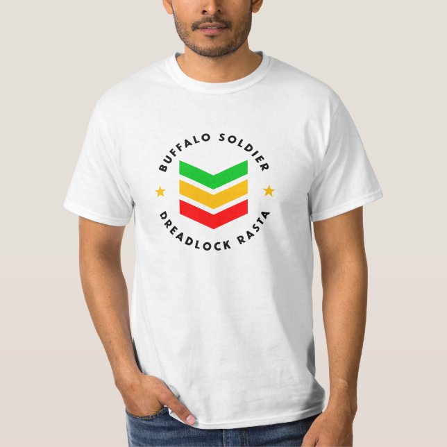 T-shirt Soldat Buffalo Dreadlock Rasta Reggae (Devant)