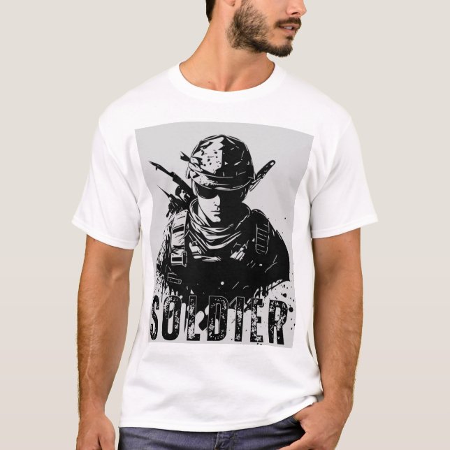 T-shirt Soldat de la Terre" "Guerrier du Monde"T-Shirt (Devant)