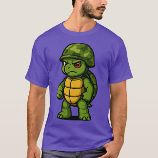 T-shirt Soldat de l'armée de tortue en colère drôle rétro