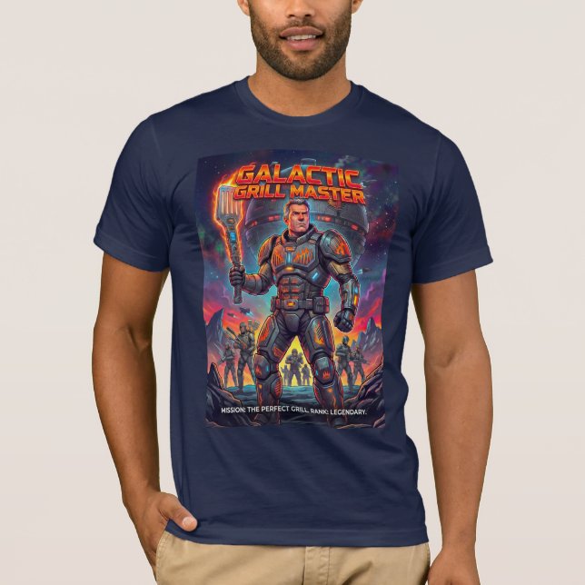 T-shirt Soldat de l'espace drôle Maître du grill à barbecu (Devant)