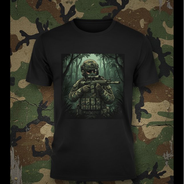 T-shirt Soldat équipé dans la jungle (Créateur téléchargé)