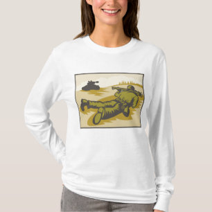 T-shirt Soldat et Char Bazooka WW2 Vintage