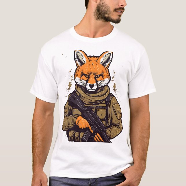 T-shirt Soldat Fox Army Military Fox (Devant)