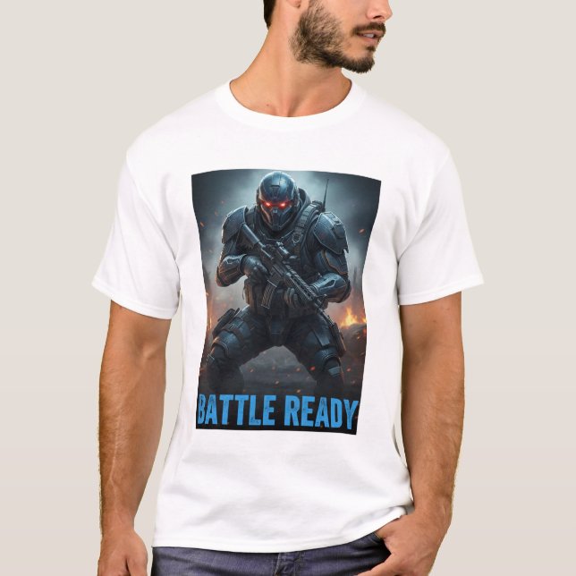 T-Shirt Soldat FPS Prêt à la Bataille (Devant)