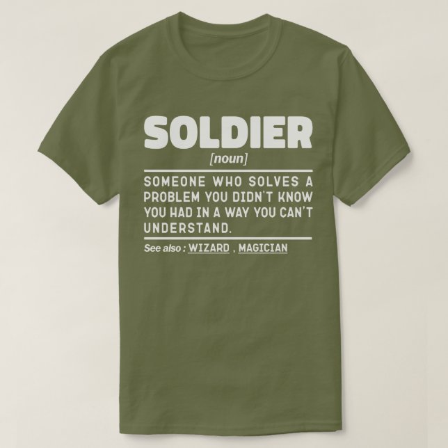T-shirt Soldat Noun Définition Vétérinaire retraité Père C (Design devant)
