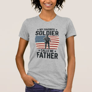 T-shirt Soldat Patriotique Père Chemise Vectorielle Vintag