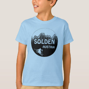 T-shirt Solden Austria blue boys ski art tee