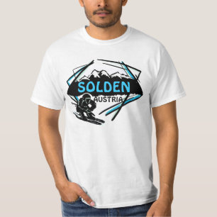 T-shirt Solden Autriche gars bleu ski art valeur tee