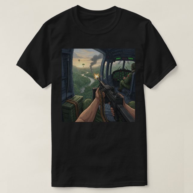 T-shirt Soldier from a helicopter (Design devant)