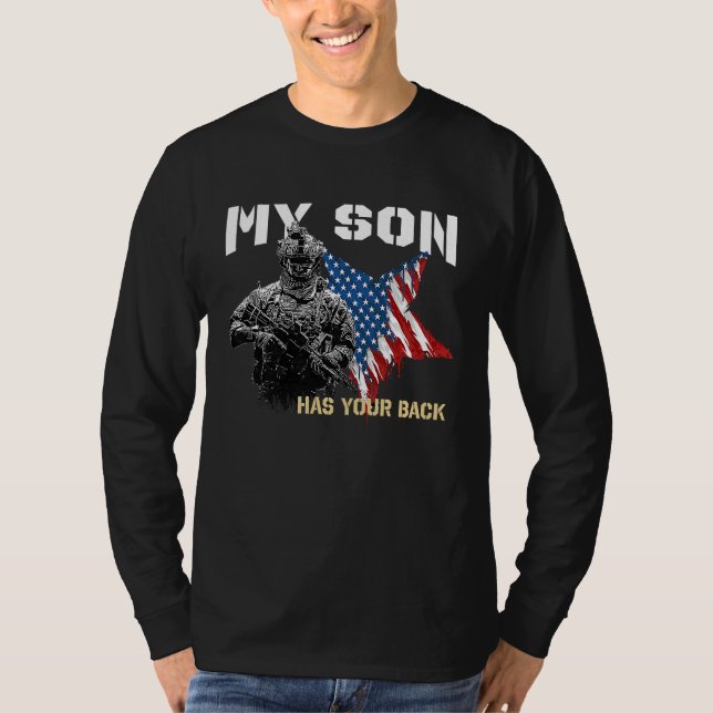 T-shirt Soldier Veteran My Son Has Your Back (Devant)