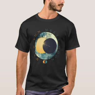 T-shirt Soleil céleste rencontre les phases de lune Astro