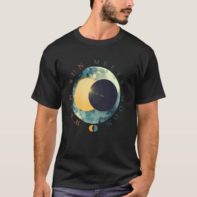 T-shirt Soleil céleste rencontre les phases de lune Astro  (Devant)
