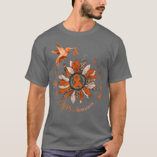 T-shirt Soleil Colibri Orange Ribbon CRPS guerrier 
