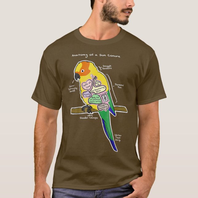 T-shirt Soleil Conure Funny Parrot - Anatomie d'un soleil (Devant)