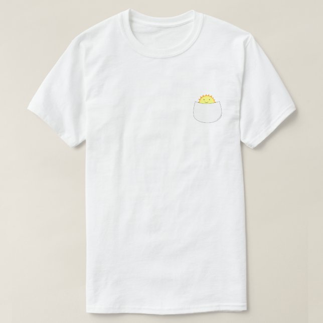 T-shirt Soleil dans ma poche - Sun de sourire heureux (Design devant)