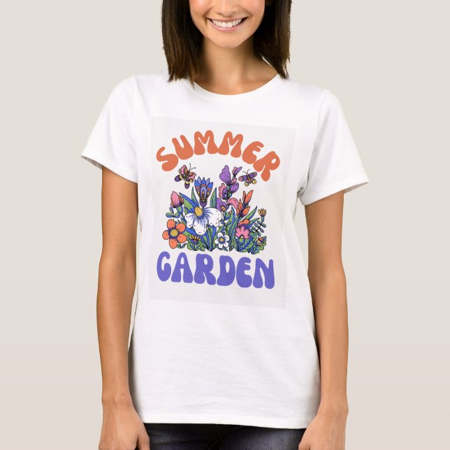 T-shirt Soleil dans mon jardin - Nature Florale Citation T (Devant)
